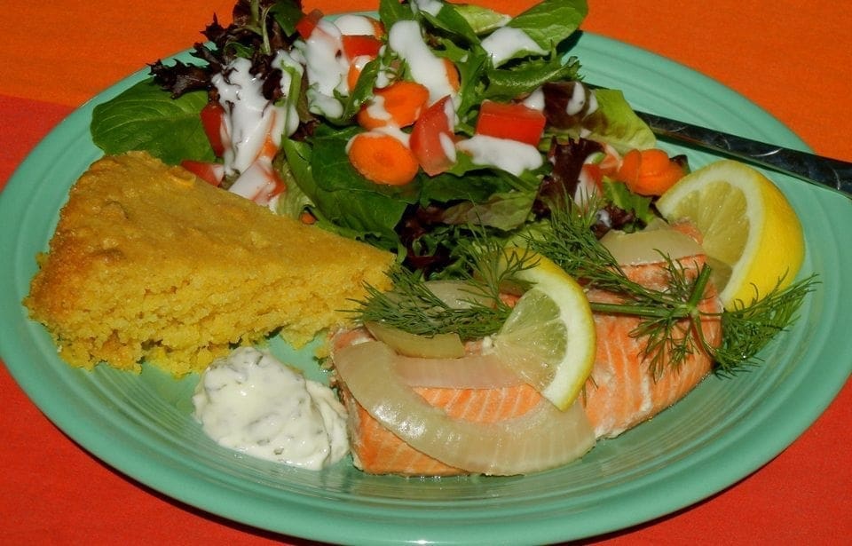 POACHED SALMON STEAKS