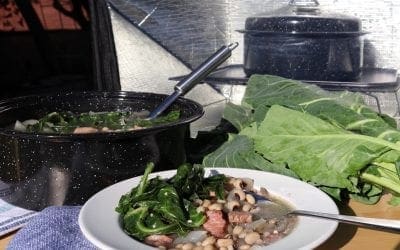 Black-Eyed Peas, Collards, and Ham Soup