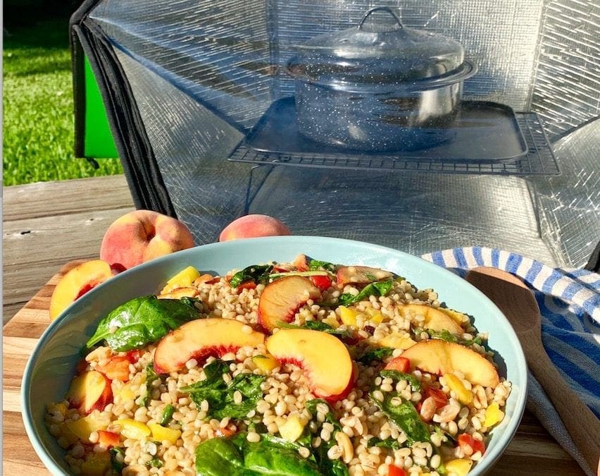 Wild Wheat Berry, Peach & Spinach Salad